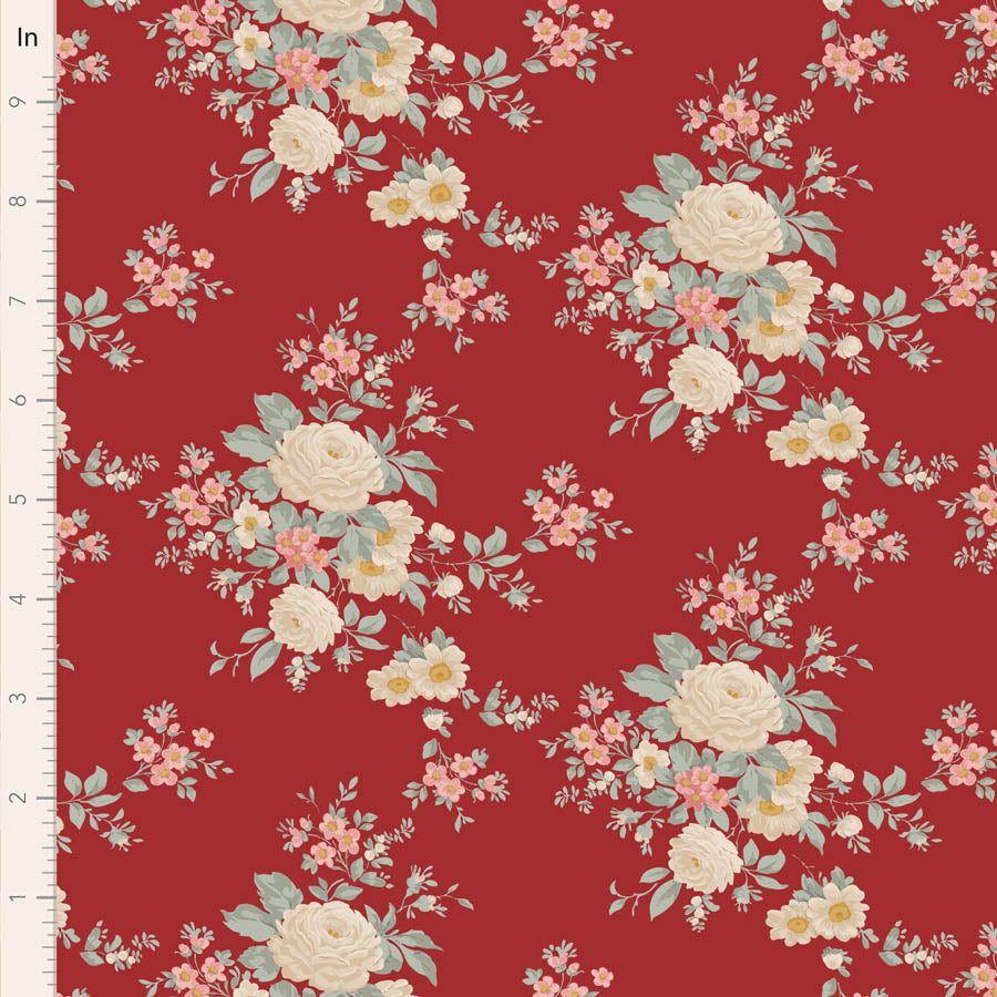 Merry Little Christmas Burgundy Carol Yardage by Tilda for Tilda Fabrics