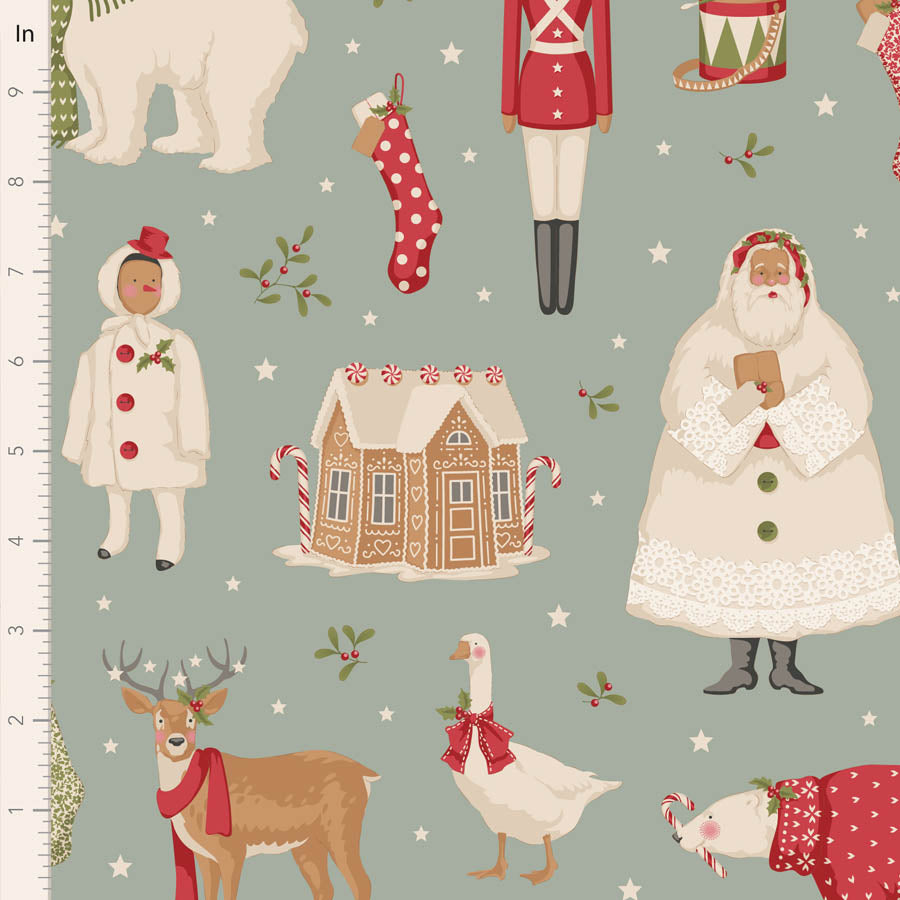 Merry Little Christmas Duckegg Winterfriends Yardage by Tilda for Tilda Fabrics