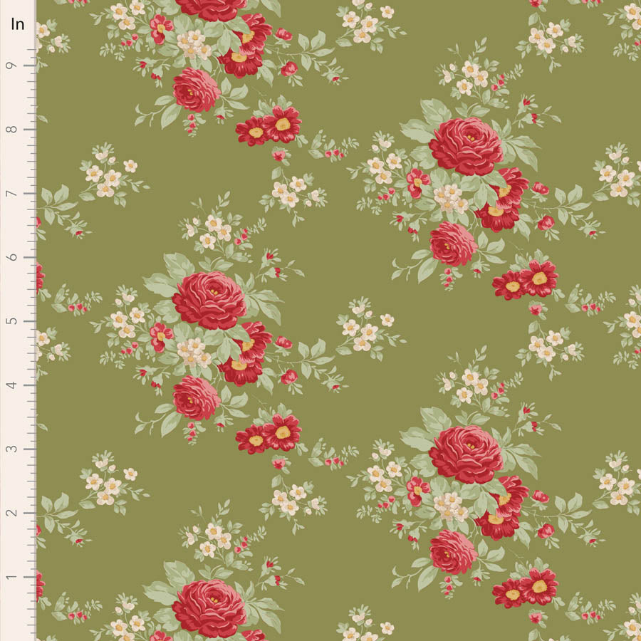 Merry Little Christmas Moss Carol Yardage by Tilda for Tilda Fabrics