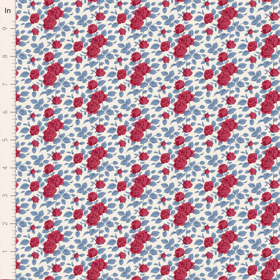 Village Life Burgundy Margot Yardage by Tilda for Tilda Fabrics