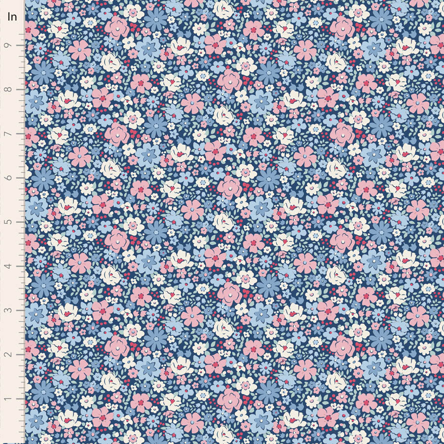Village Life Blue Esther Yardage by Tilda for Tilda Fabrics