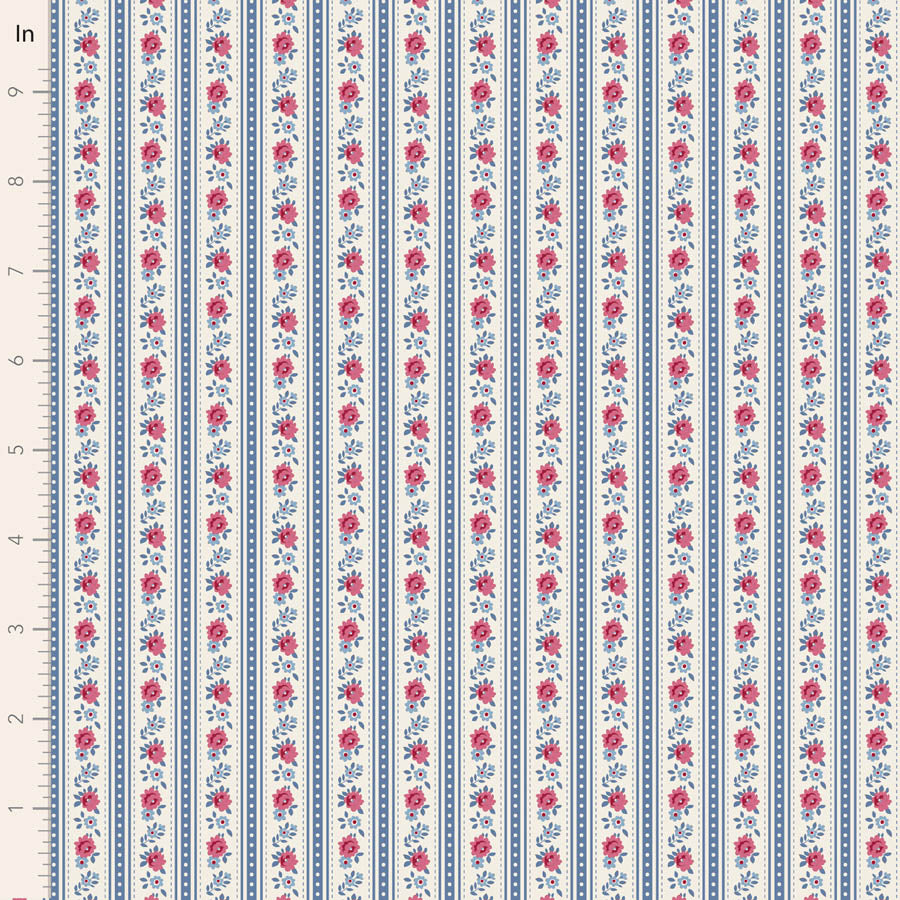Village Life Blue Agnes Yardage by Tilda for Tilda Fabrics