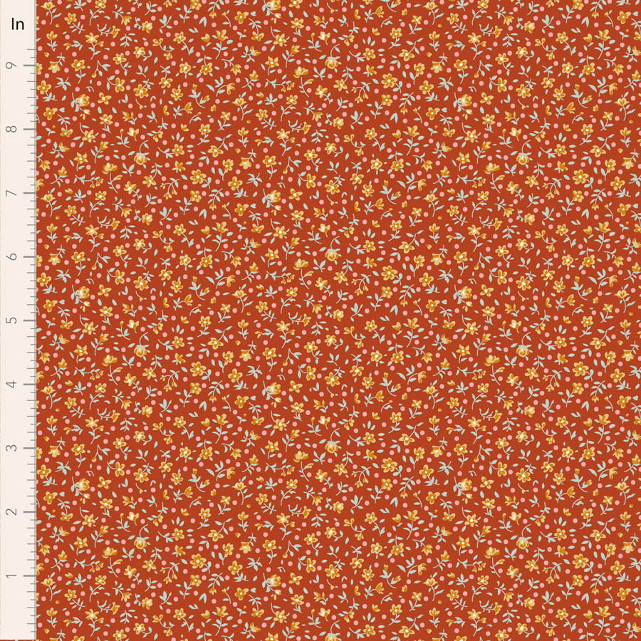 Village Life Rust Mae Yardage by Tilda for Tilda Fabrics