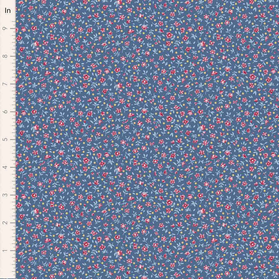 Village Life Blue Mae Yardage by Tilda for Tilda Fabrics