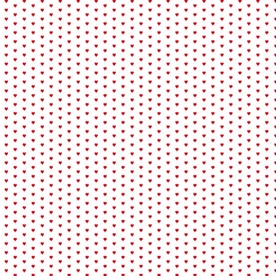 Mini Heart White Yardage by Andover Fabrics for Andover Fabrics