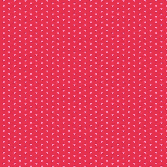Mini Heart Light Red Yardage by Andover Fabrics for Andover Fabrics