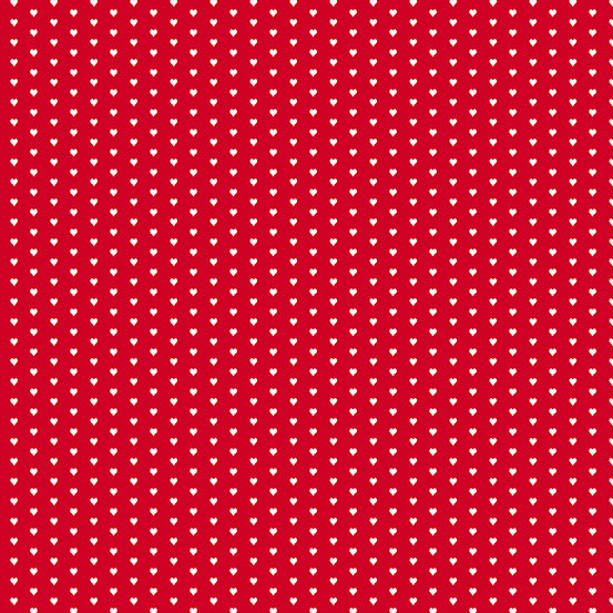 Mini Heart Red Yardage by Andover Fabrics for Andover Fabrics
