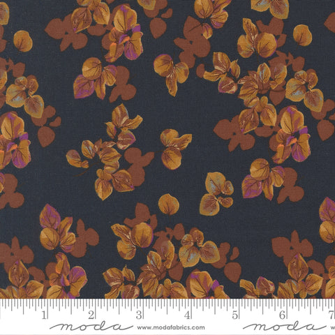 Autumn Forest Midnight Fallen Leaves Yardage by Linn Warme for Moda Fabrics