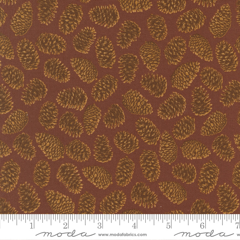 Autumn Forest Russet Pinecones Yardage by Linn Warme for Moda Fabrics