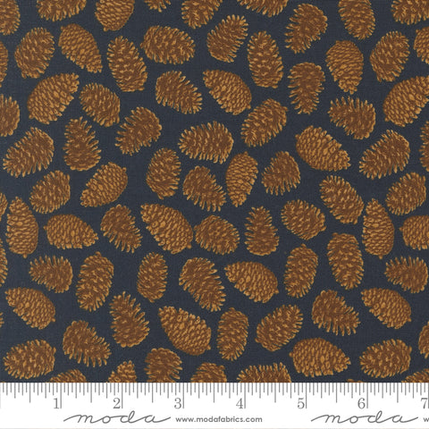 Autumn Forest Midnight Pinecones Yardage by Linn Warme for Moda Fabrics
