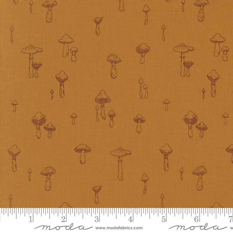 Autumn Forest Golden Mushroom Mirage Yardage by Linn Warme for Moda Fabrics