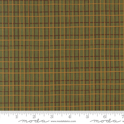 Autumn Forest Leaf Straw Tattersall Yardage by Linn Warme for Moda Fabrics