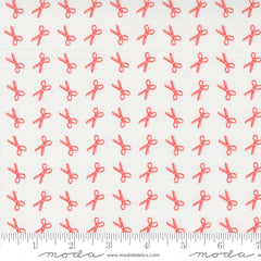Linen Cupboard Chantilly Strawberry Scissors Yardage by Fig Tree & Co. for Moda Fabrics