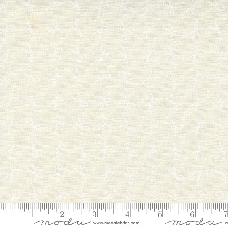 Linen Cupboard Ivory Scissors Yardage by Fig Tree & Co. for Moda Fabrics