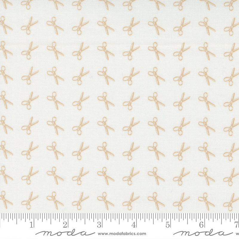 Linen Cupboard Chantilly Latte Scissors Yardage by Fig Tree & Co. for Moda Fabrics