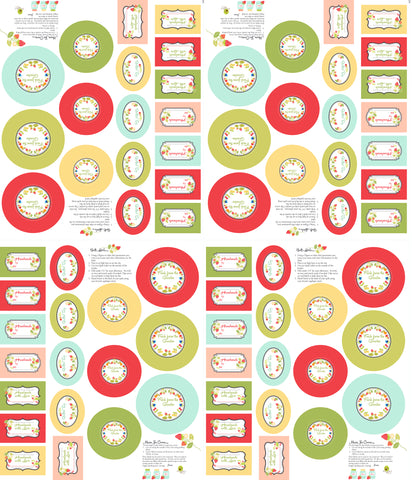 Jelly & Jam Homemade Labels Repeat Panel by Fig Tree & Co. for Moda Fabrics