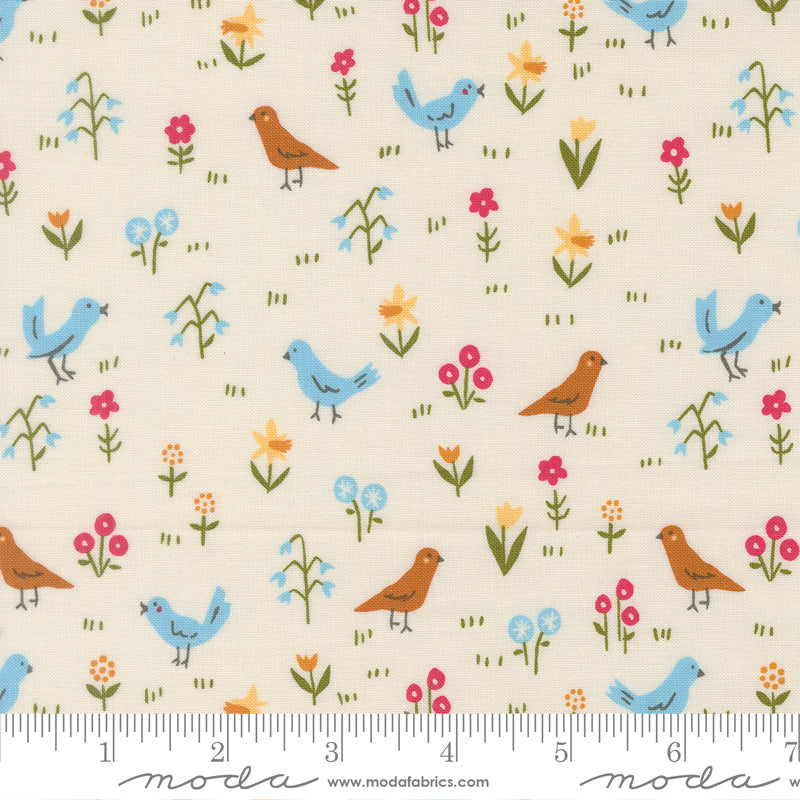 Animal Park Fun Dove Bird Park Yardage by Stacy Iest Hsu for Moda Fabrics