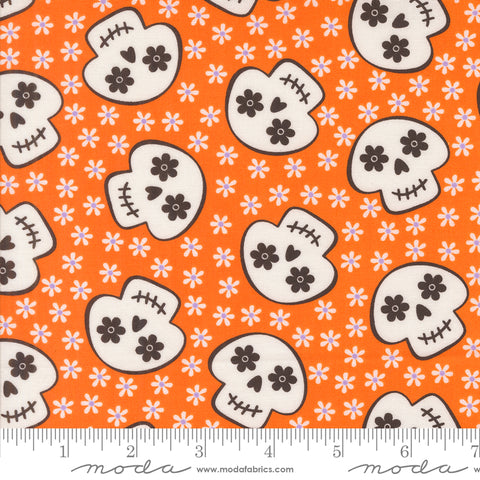 Fab Boo Lous Pumpkin Cheery Skull Yardage by Me & My Sister for Moda Fabrics