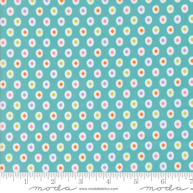 Fab Boo Lous Teal Diamond Dot Yardage by Me & My Sister for Moda Fabrics