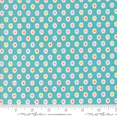 Fab Boo Lous Teal Diamond Dot Yardage by Me & My Sister for Moda Fabrics