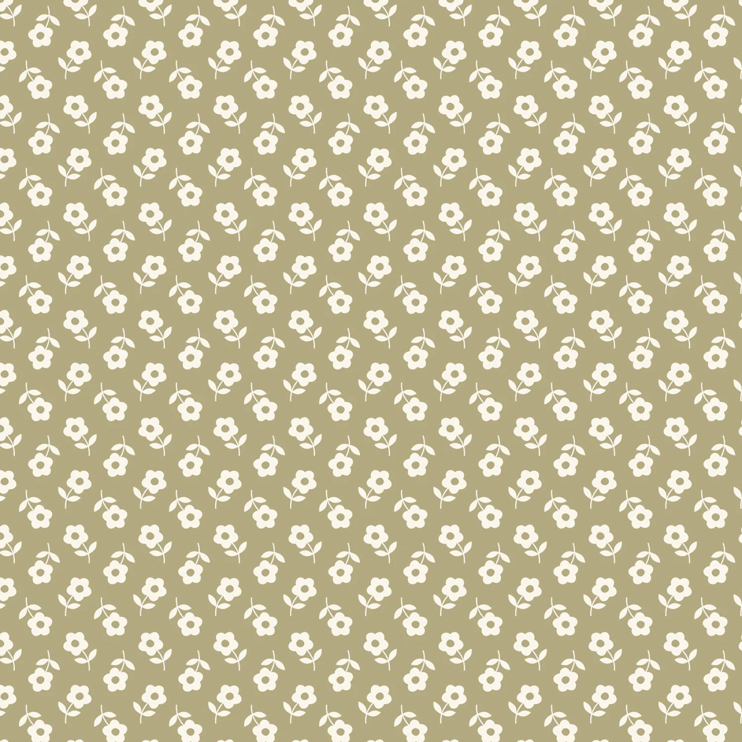 Petals and Pony Luck Green Prairie Petals Yardage by Softly Studio for Cloud9 Fabrics