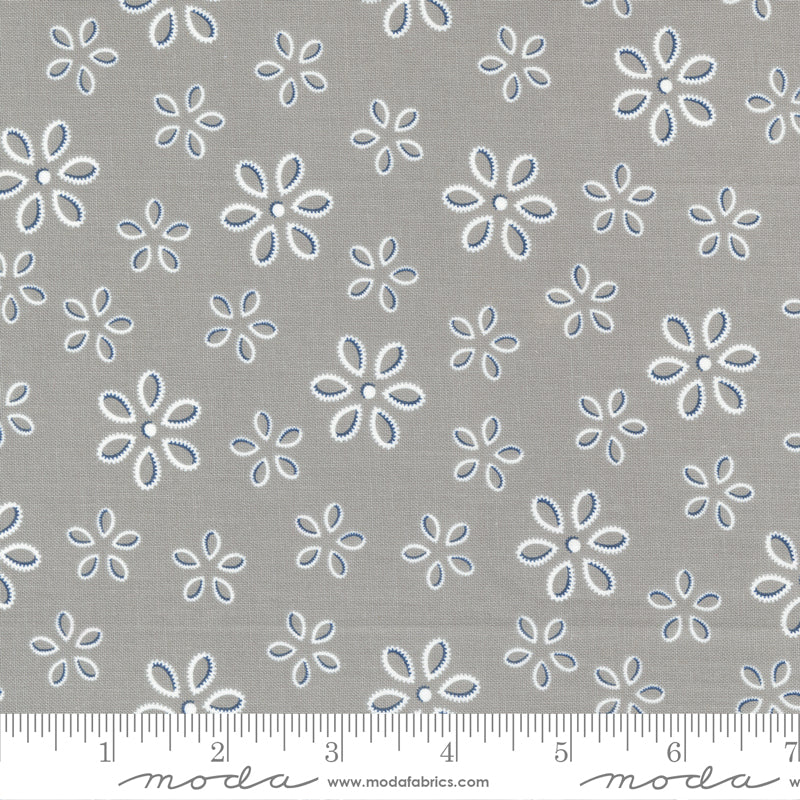 Feed Sacks: Good Works Foggy Ribbon Flower Yardage by Linzee McCray for Moda Fabrics