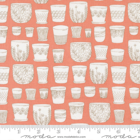 Potted Camellia Pots Yardage by Kiley's Quilt Room for Moda Fabrics