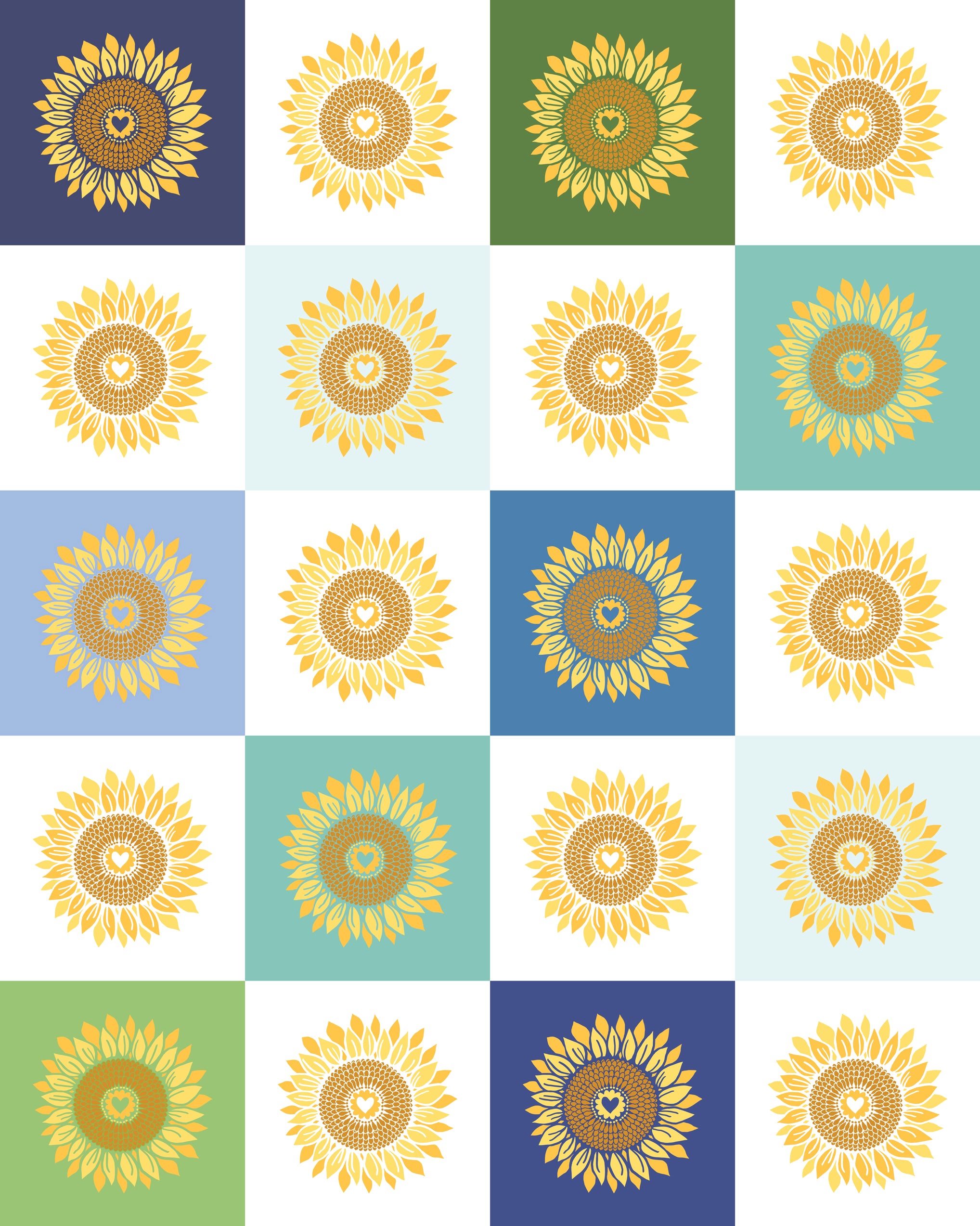 Sunflowers In My Heart Fat Quarter Bundle by Kate Spain for Moda Fabrics