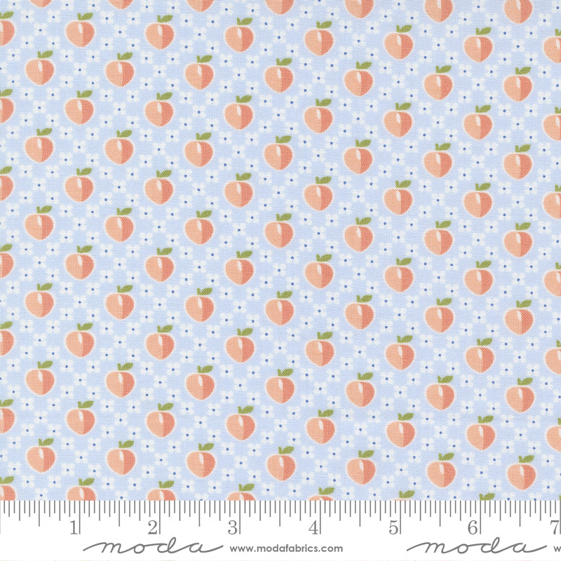 Peachy Keen Light Blue Peaches Yardage by Corey Yoder for Moda Fabrics