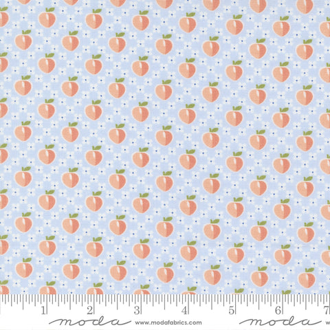 Peachy Keen Light Blue Peaches Yardage by Corey Yoder for Moda Fabrics