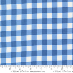 Coriander Colors Blue Gingham Yardage by Corey Yoder for Moda Fabrics