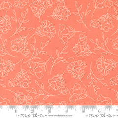 Abloom Coral Spring Sketch Yardage by Corey Yoder for Moda Fabrics