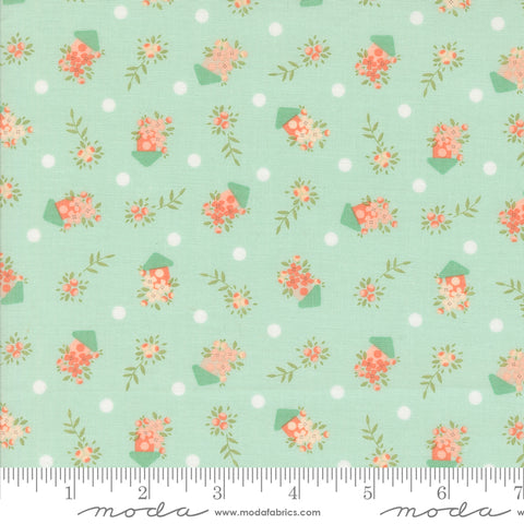 Abloom Robins Egg Birdhouses Yardage by Corey Yoder for Moda Fabrics