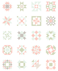 Abloom Stone Cross Stitch Blocks Panel by Corey Yoder for Moda Fabrics