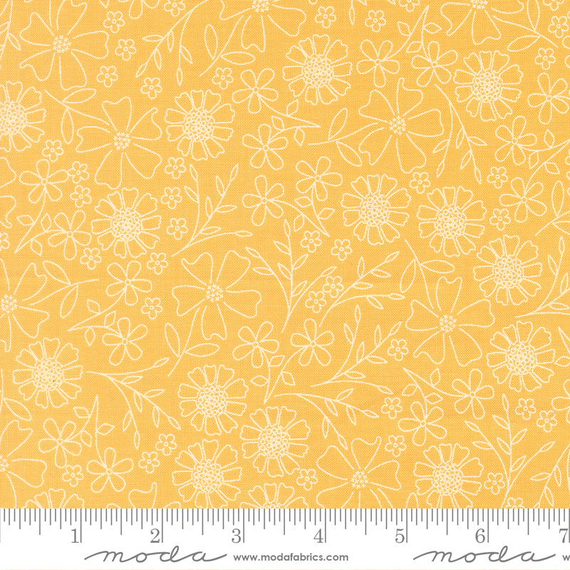In The Garden Goldenrod Garden Sketch Yardage by Corey Yoder for Moda Fabrics