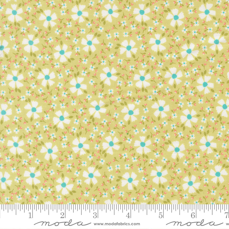 In The Garden Light Lime Bloom and Blossom Yardage by Corey Yoder for Moda Fabrics