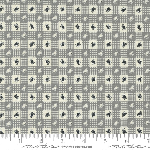 Owl-O-Ween Fog Spider Gingham Yardage by Urban Chiks for Moda Fabrics