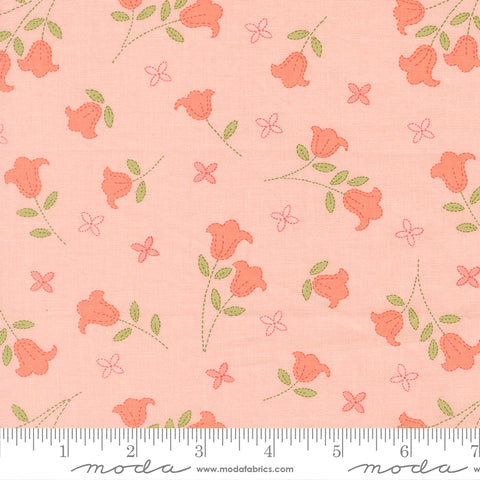 Sunbonnet Pink Embroidered Blooms Yardage by Heather Briggs for Moda Fabrics