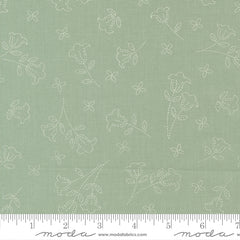 Sunbonnet Dusty Blue Embroidered Blooms Yardage by Heather Briggs for Moda Fabrics