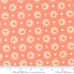 Sunbonnet Coral Flower Dots Yardage by Heather Briggs for Moda Fabrics