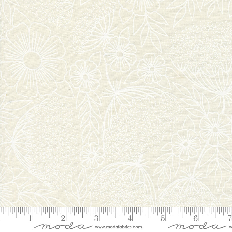 Field of Flowers Porcelain White Queen Anne's Lace Yardage by Katharine Watson for Moda Fabrics