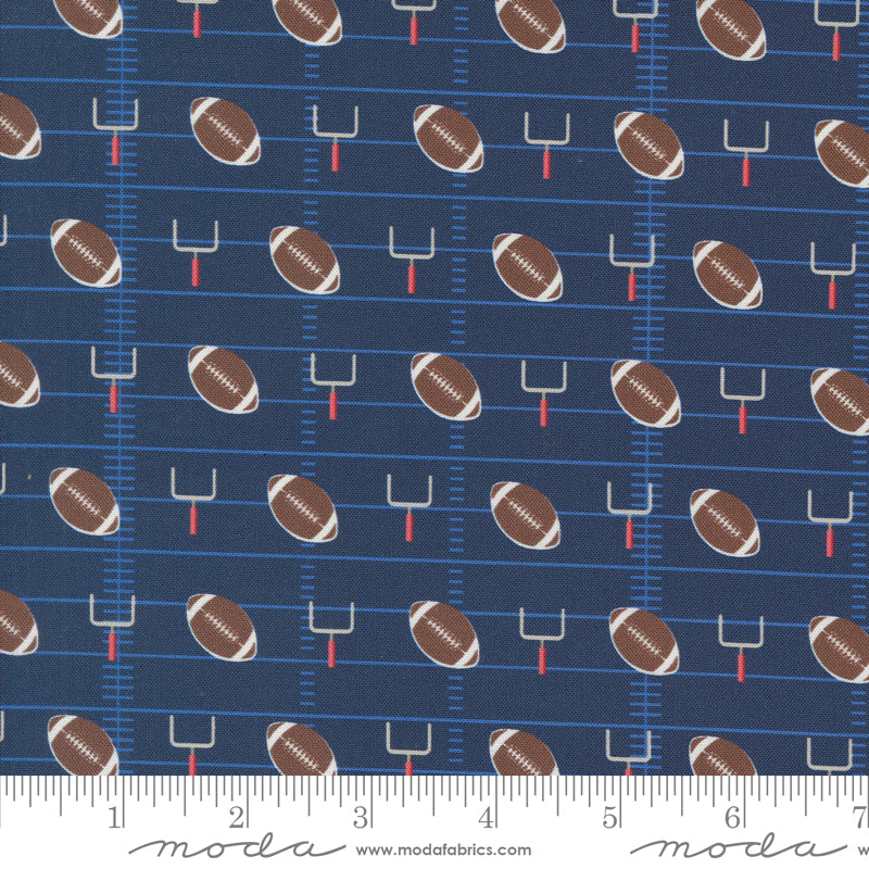 Play Ball Navy Gridiron Yardage by Moda Fabrics