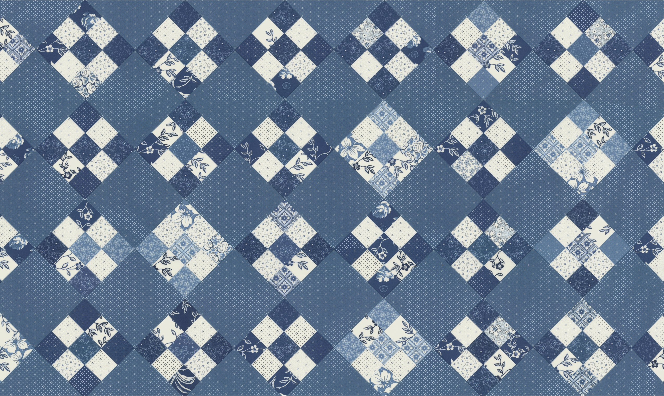 Denim & Daisies Midnight Jeans Sweet Sixteen Patchwork Yardage by Fig Tree & Co. for Moda Fabrics