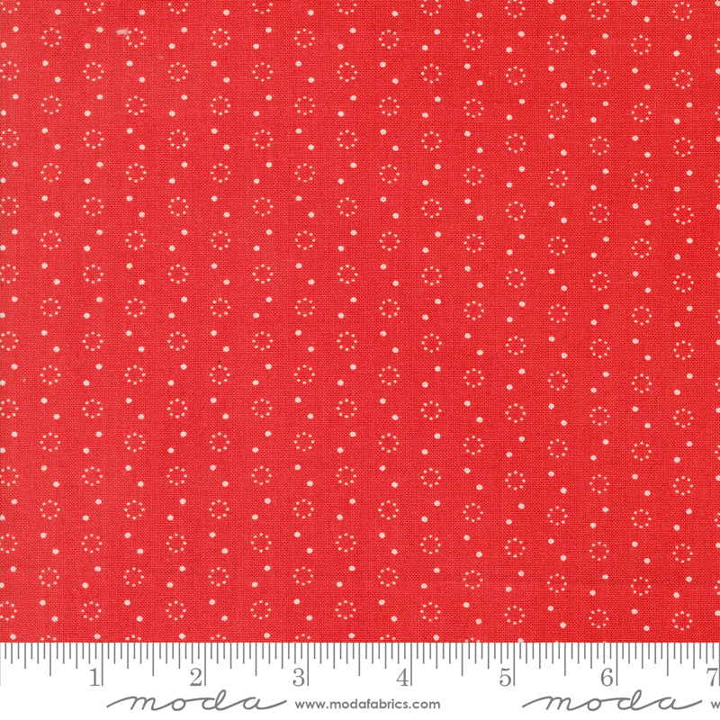 Portofino Pomegranate Polka Dot Yardage by Fig Tree & Co. for Moda Fabrics
