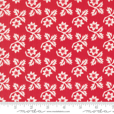 Buon Natale Pomegranate Woodcut Christmas Flower Yardage by Fig Tree & Co. for Moda Fabrics