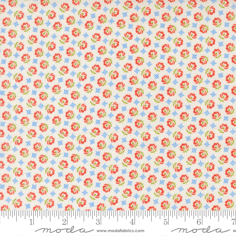 Rosie Whipped Cream Prairie Toss Yardage by Fig Tree & Co. for Moda Fabrics