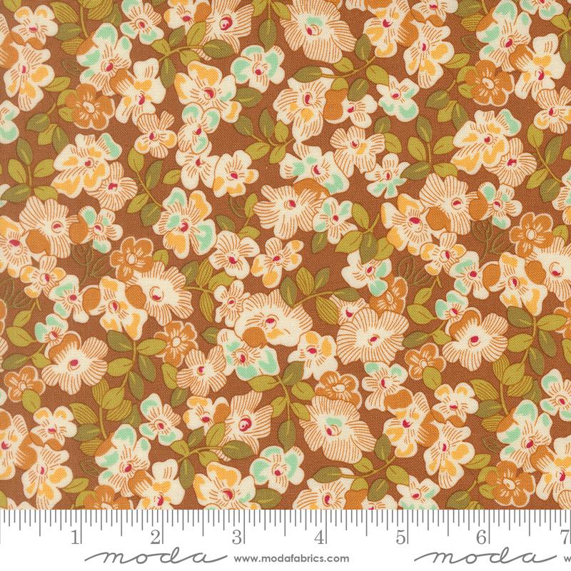Butternut & Sage Cinnamon Fields of Flowers Yardage by Fig Tree & Co. for Moda Fabrics