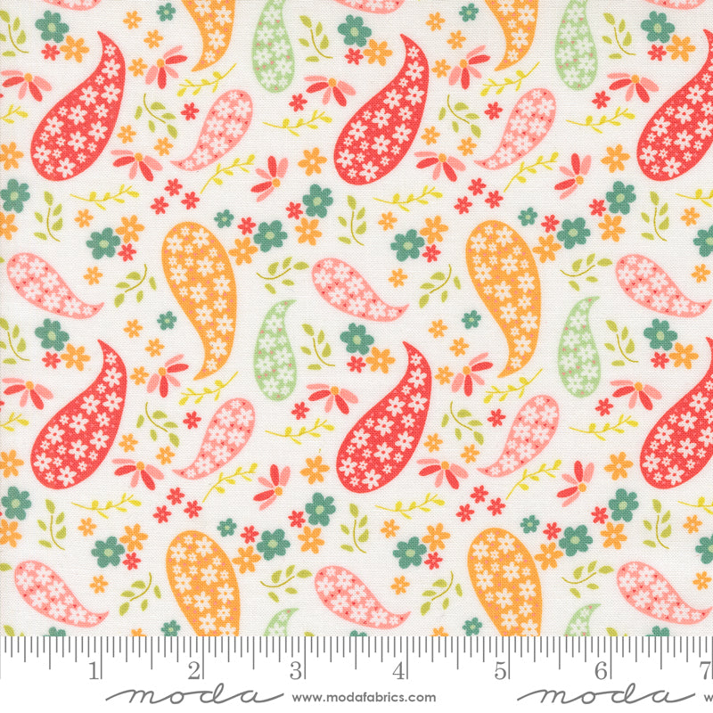 Raspberry Summer Cloud Paisley Yardage by Sherri & Chelsi for Moda Fabrics