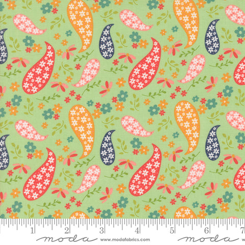 Raspberry Summer Mint Paisley Yardage by Sherri & Chelsi for Moda Fabrics