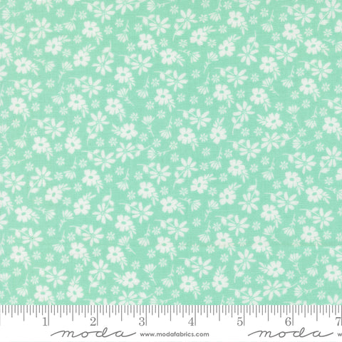 Delightfully Yours Aqua Blossoms Yardage by Sherri & Chelsi for Moda Fabrics